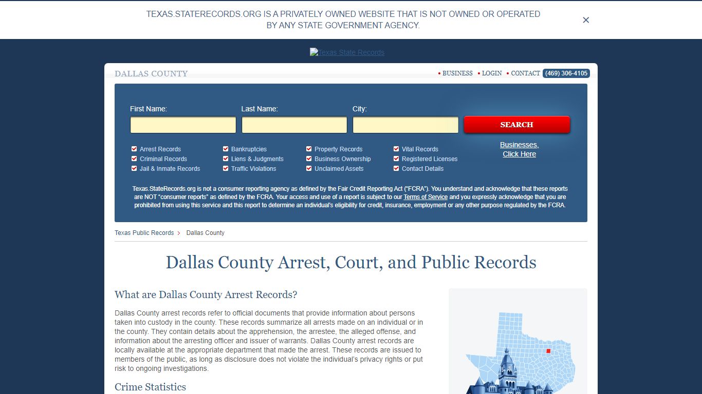 Dallas County Arrest, Court, and Public Records